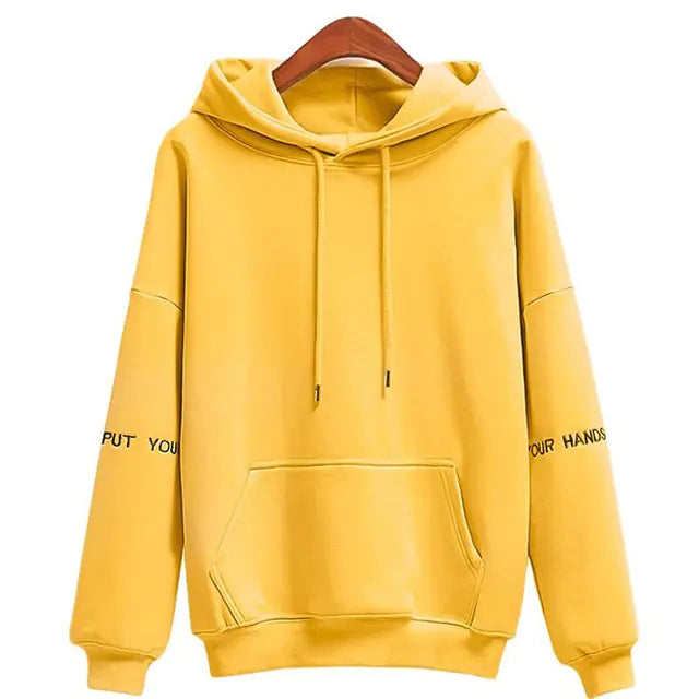 Women's Velvet Hoodie with Embroidered Casual Tops