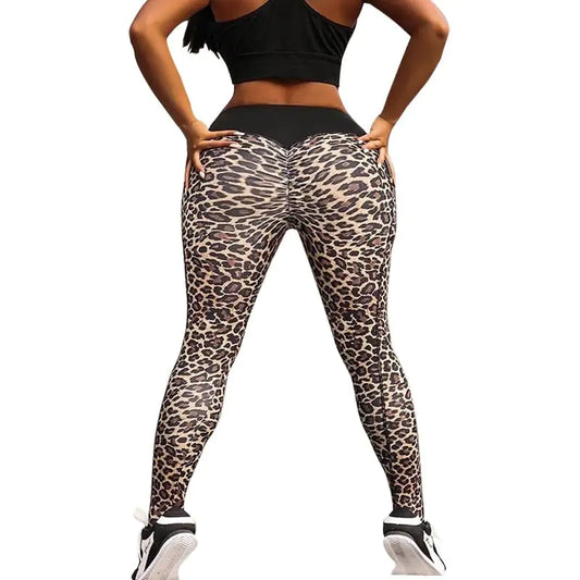 Hip Lifting Leopard Print Yoga Leggings