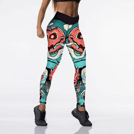 Halloween Pumpkin Digital Print Yoga Leggings